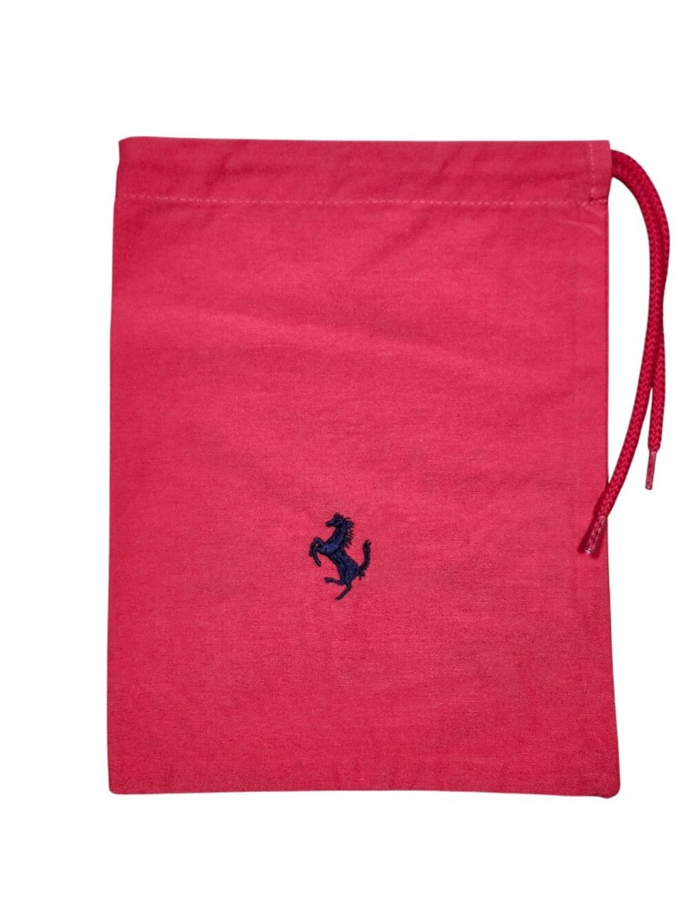 Ferrari Red Drawstring Bag Embroidered Prancing Horse Logo